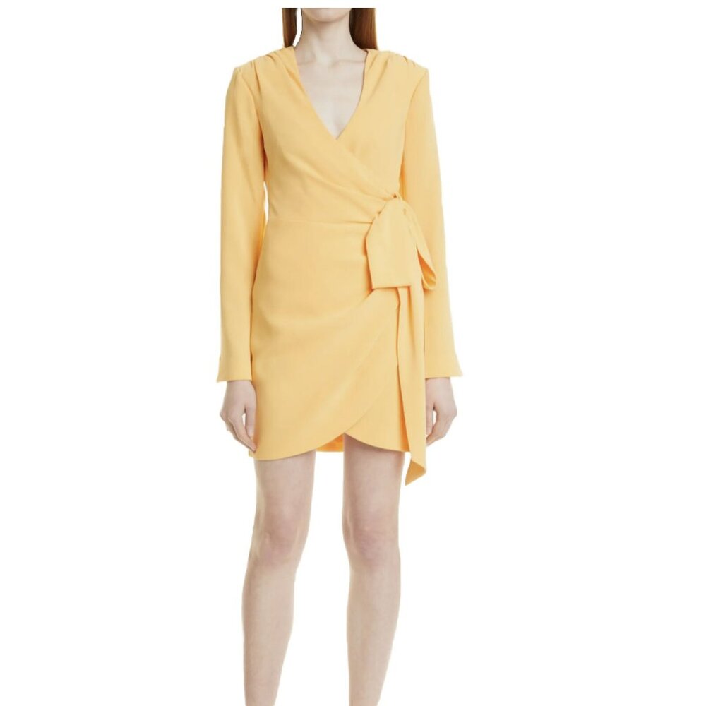 Cinq à Sept Sierra Wrap Front Long Sleeve Minidress-Size 2